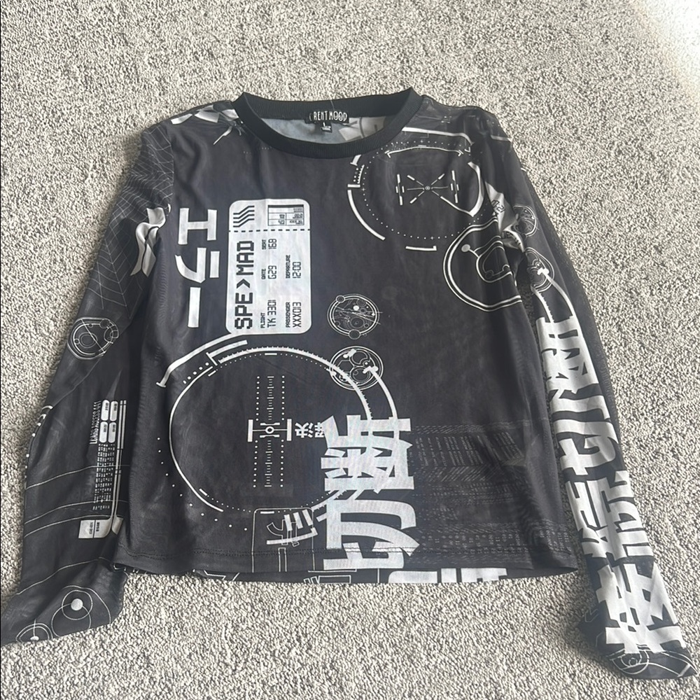 CURRENT MOOD - MESH LONG SLEEVE